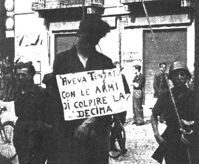 partigiano impiccato dalla X Mas