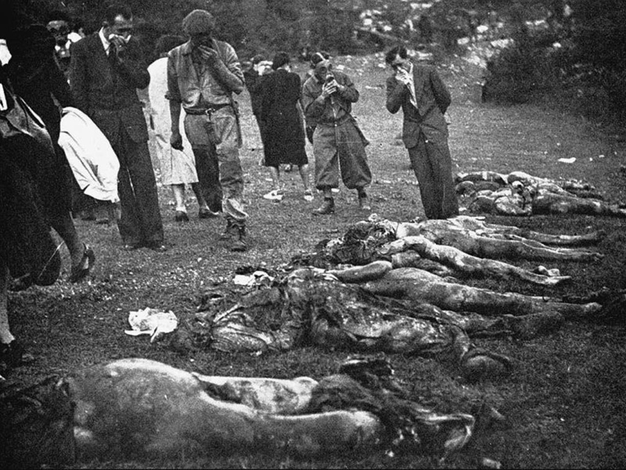 recupero di corpi dalla foiba di Vines o civili uccisi dalle truppe italiane in Jugoslavia?