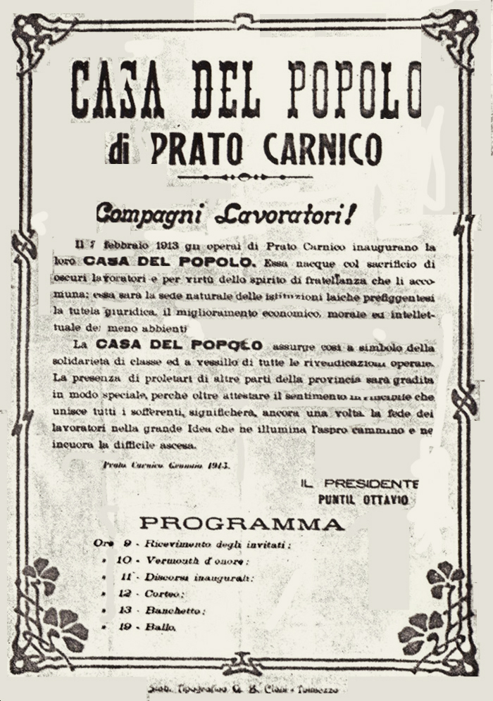 Casa del Popolo di Prato Carnico (UD) 1913